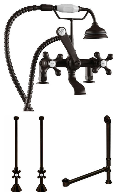 Complete Package For Deck Mount Claw Foot Tub 2 Deck Risers Brz