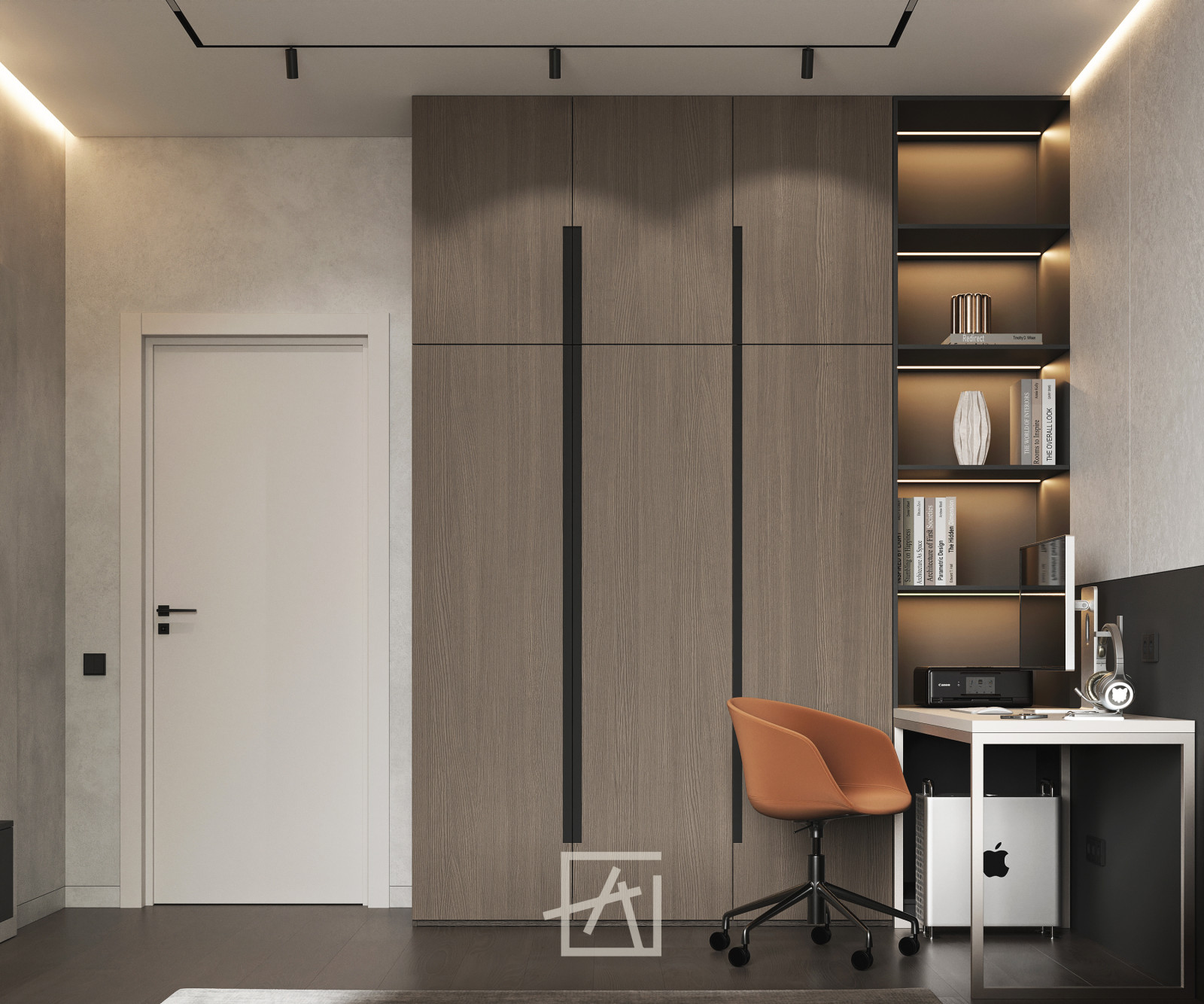 Спальня в стиле лофт 20 м²