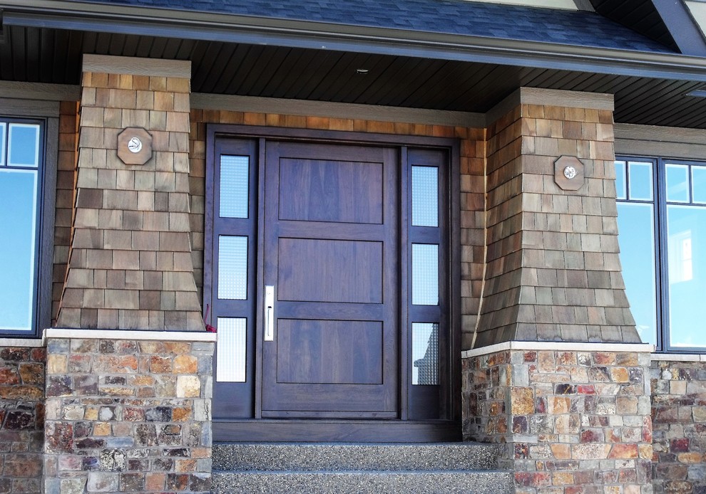 Traditional Shaker Style Front Door in Walnut Calgary by Focal