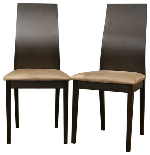 Baxton Studio Calhoun Dark Brown Modern Dining Chair (Set of 2)