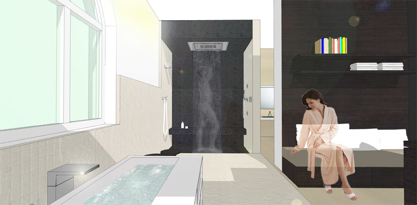 Schlafen, Bad und Ankleide - ein Konzept - Bad