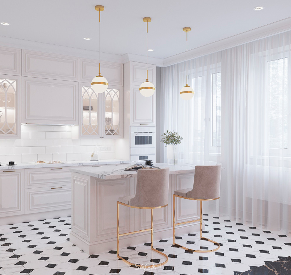 Дизайн интерьера кухни-столовой в частном жилом доме