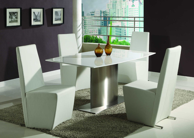 Fashionable Wooden and Marble Leather Designer 5 pcs Table and Chairs
