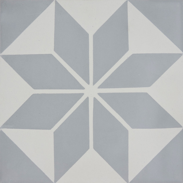 8 X8 Assila Handmade Cement Tile Gray And White Set Of 12 8 X8 Assila Handmade Cement Tile Gray And White Set Of 12 Craftsman Wall Floor By Moroccanmosaictile House