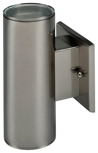 Led Outdoor Cylinder Wall Mount Brushed Nickel Contemporary Led Outdoor Cylinder Wall Mount