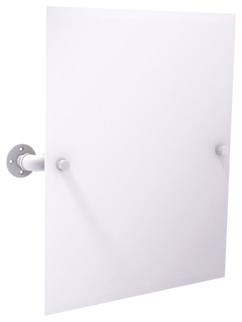 Pipeline Frameless Rectangular Wall Mounted Tilt Mirror Matte White