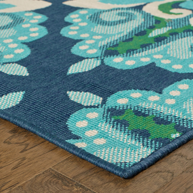 Madelina Medallion Blue And Green, Indoor Outdoor Rugs Naples Florida