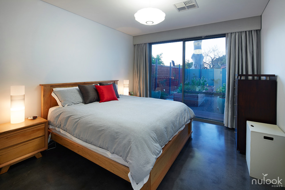 Contemporary bedroom in Perth.