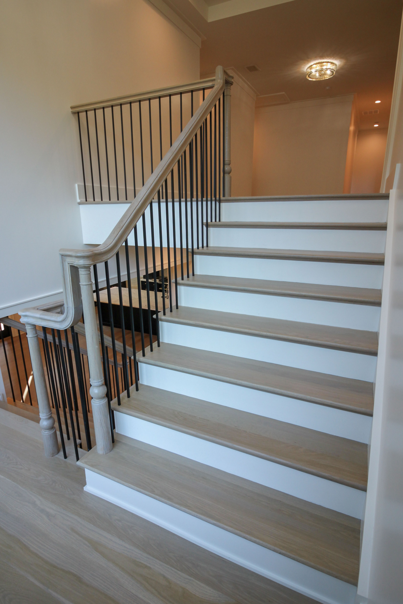 93_Captivating Light Wood Railing System with Black Spindles, Arlington VA 22207