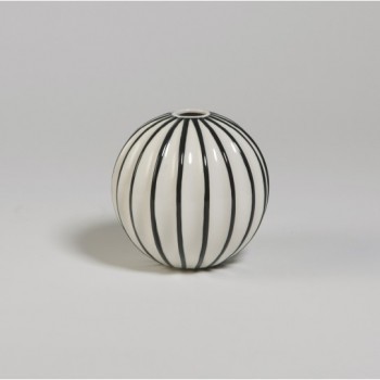 Ribbed Globe Vase Black & White | Pulp Home