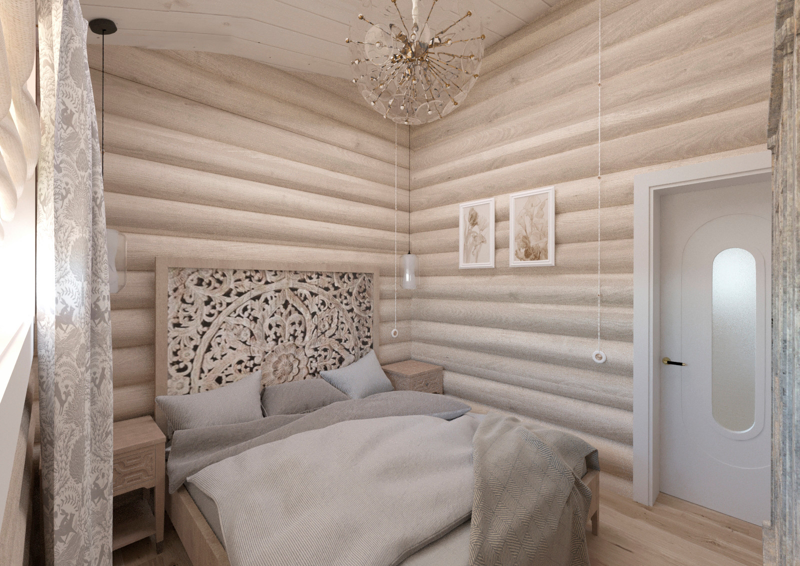 Дизайн загородного дома из бревна