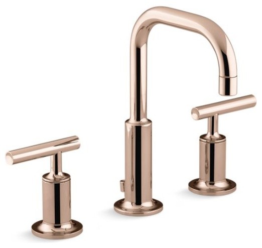 Kohler Purist Widespread Bathroom Faucet, Vibrant(R) Rose Gold