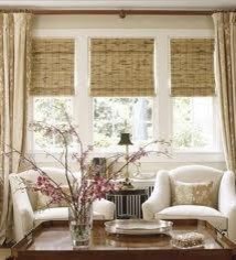 Window Treatment Fabrics Woven Wood Shades with Fabric Window Treatments mediterranean-window-treatments