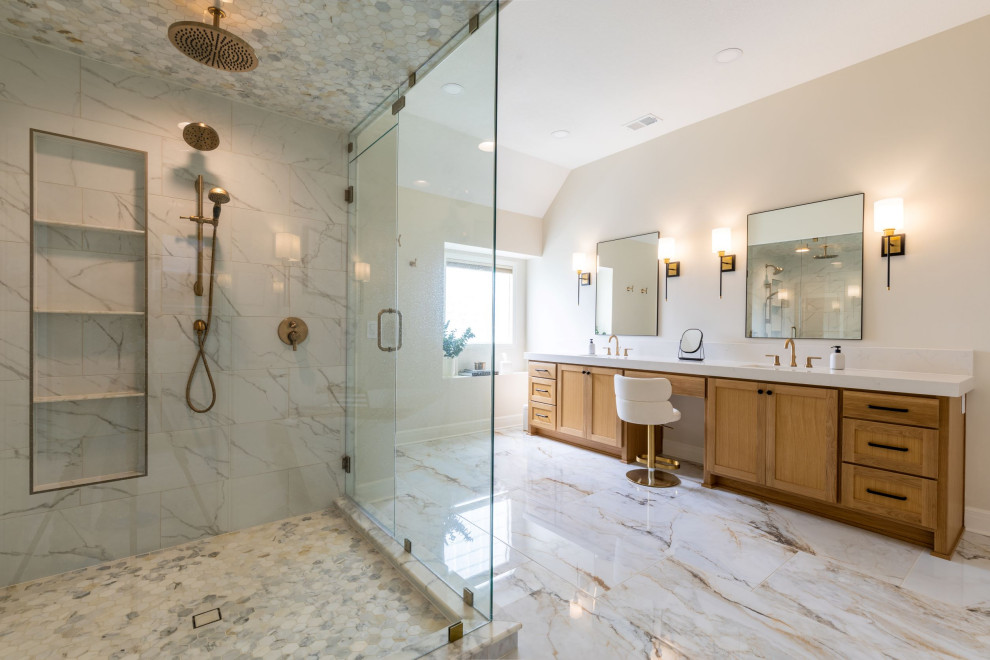 Modern Luxurious Primary Bath Remodel Modern Bathroom Kansas City
