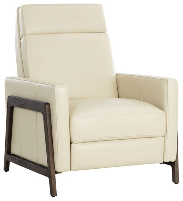 Alana Recliner Astoria Cream Leather Contemporary Recliner Chairs