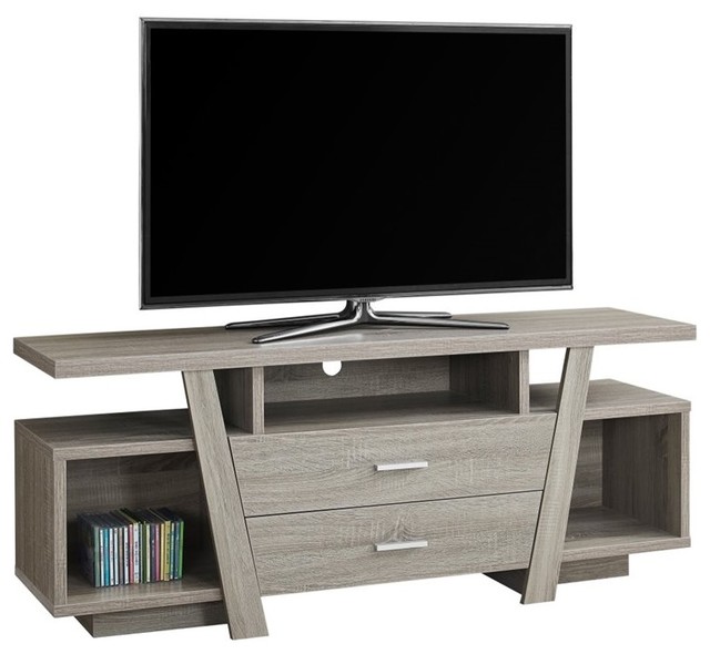 Pemberly Row 60" TV Stand in Dark Taupe Farmhouse Entertainment