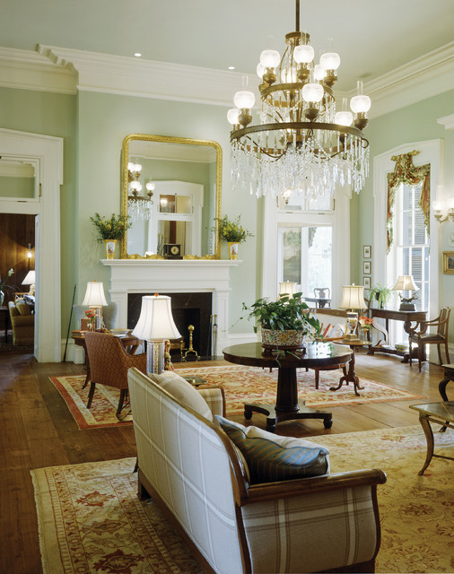 Plantation-Style Southern Estate - Traditional - Living ...