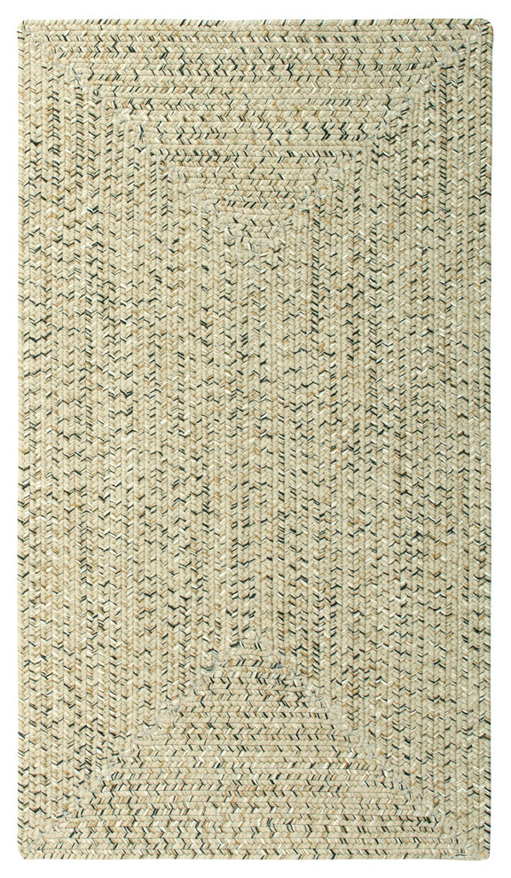 Sea Pottery Concentric Braided Rectangle Rug, Sandy Beach