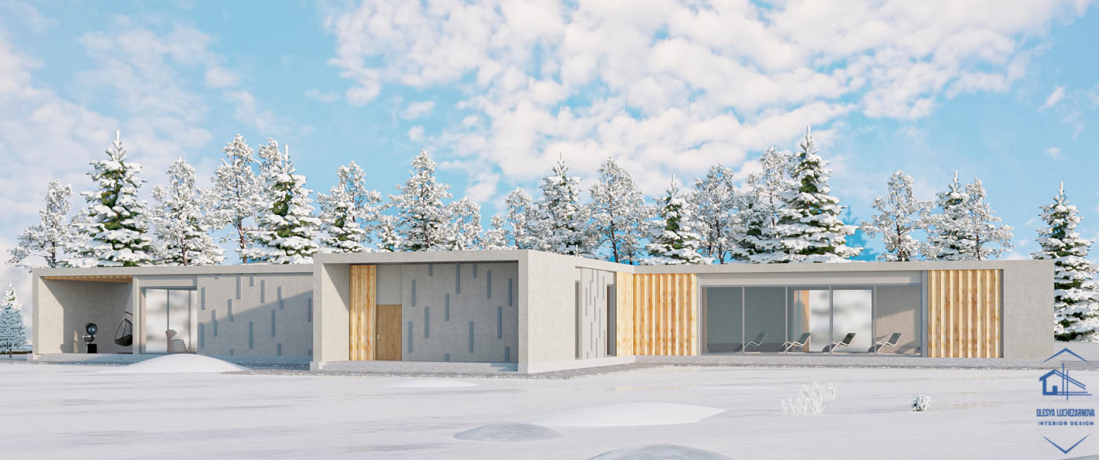 Экстерьер минималистичного дома