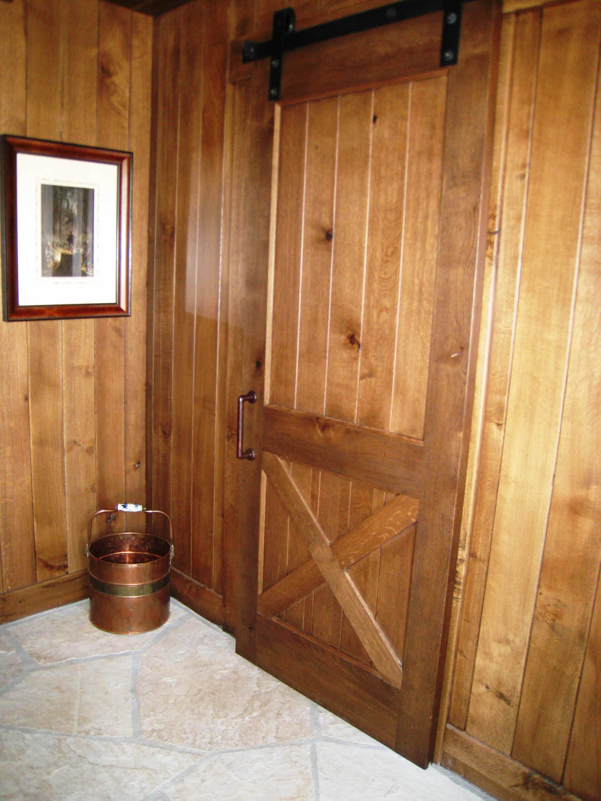 Barn door on sliding hardware
