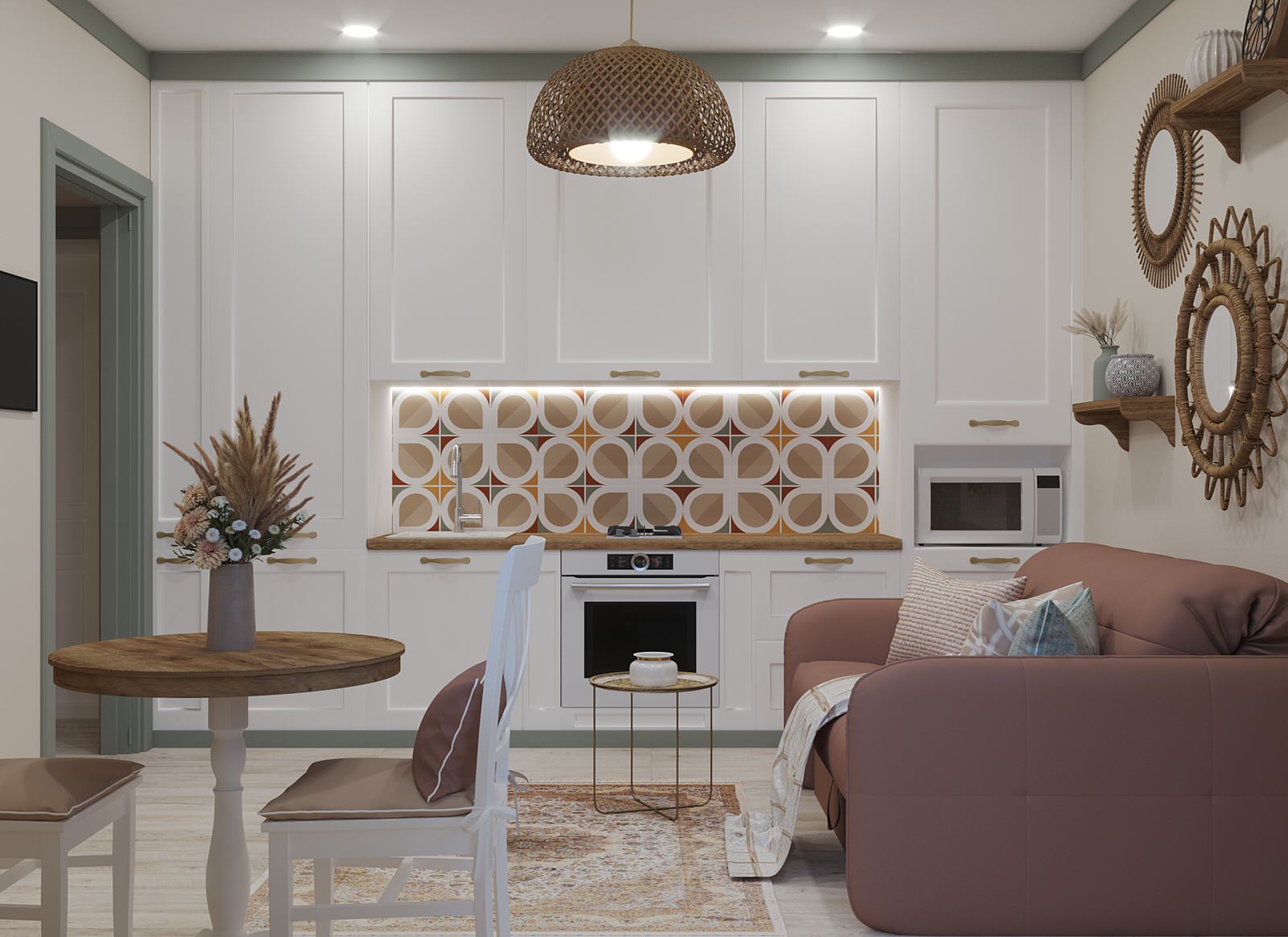 Однокомнатная квартира в стиле Бохо