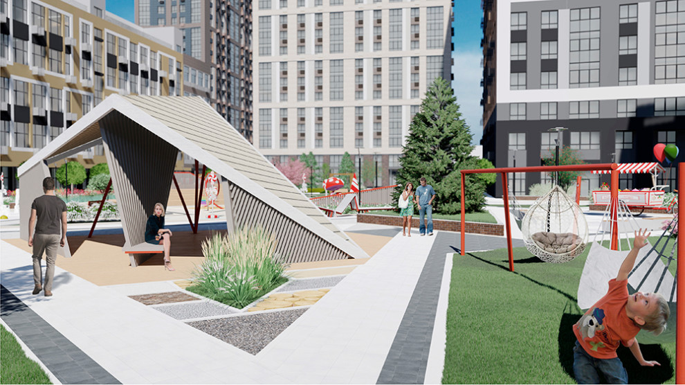 Концепция благоустройства и озеленения территории ЖК в Уфе