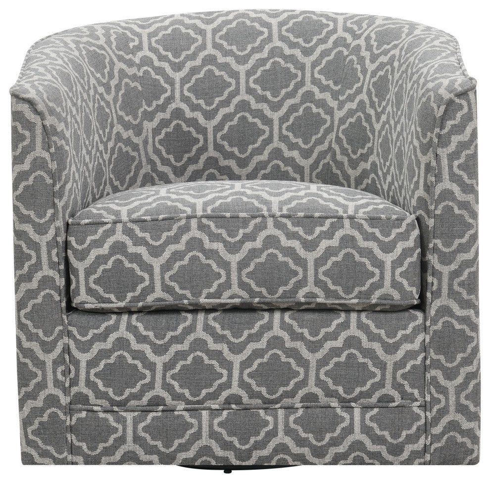 Amy Swivel Accent Chair, Pewter Gray