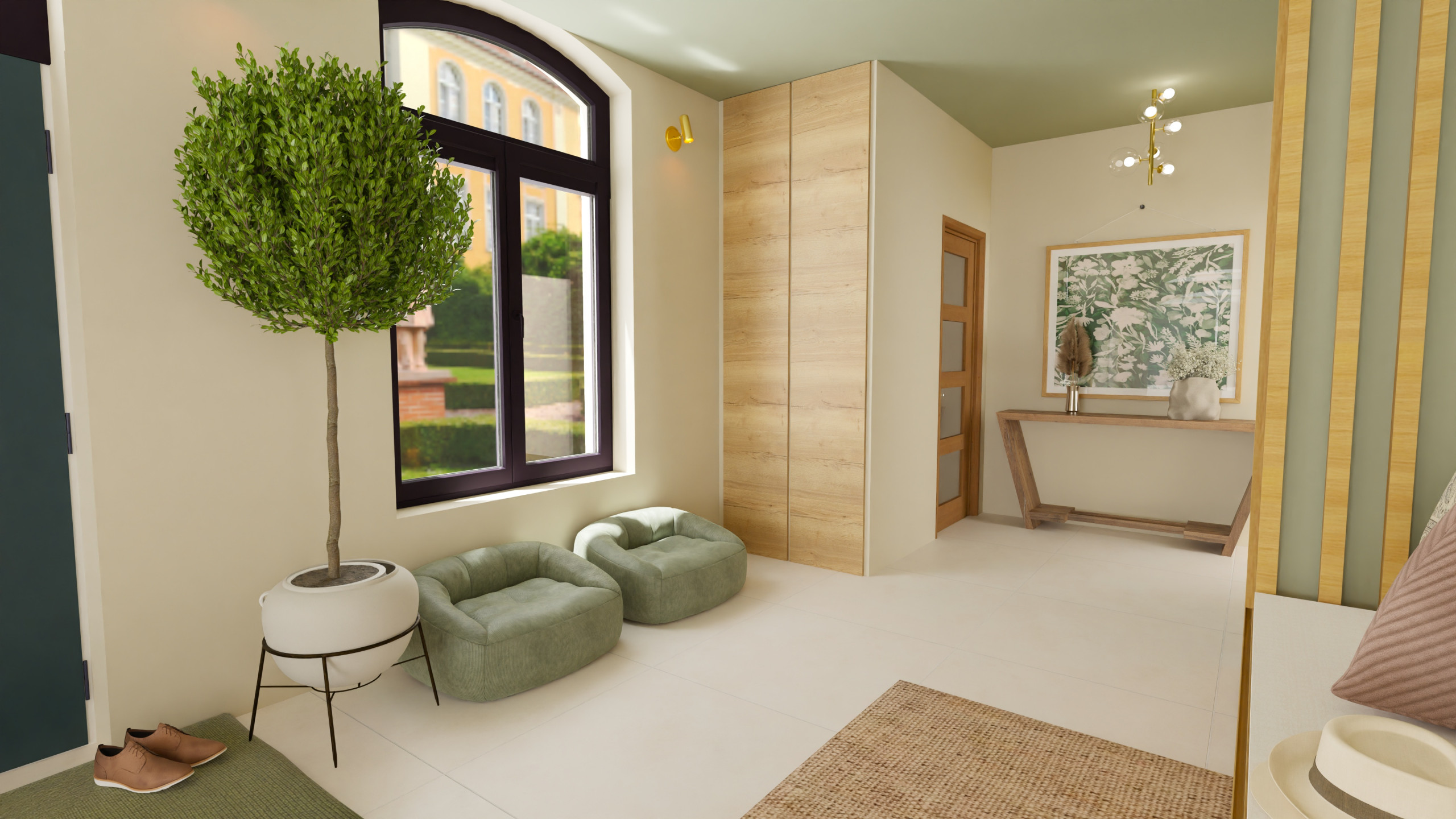 Aménagement d'une pièce de vie de 100 m² dans un style Contemporain