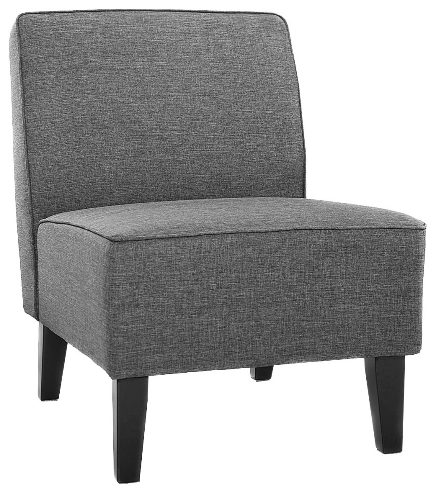 Costway Accent Chair Armless Contemporary Chair Living Room Furniture Gray Transitional