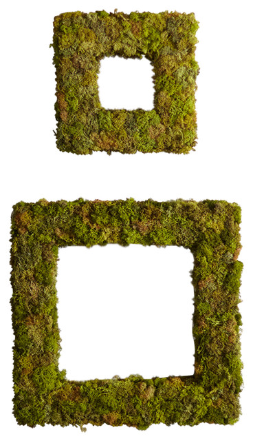 Moss Wreaths, Set Of 2, Green