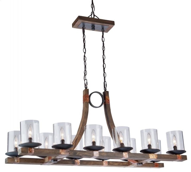 Twelve Light Clear Glass Copper Island Rustic Kitchen Twelve Light Clear Glass Copper Island
