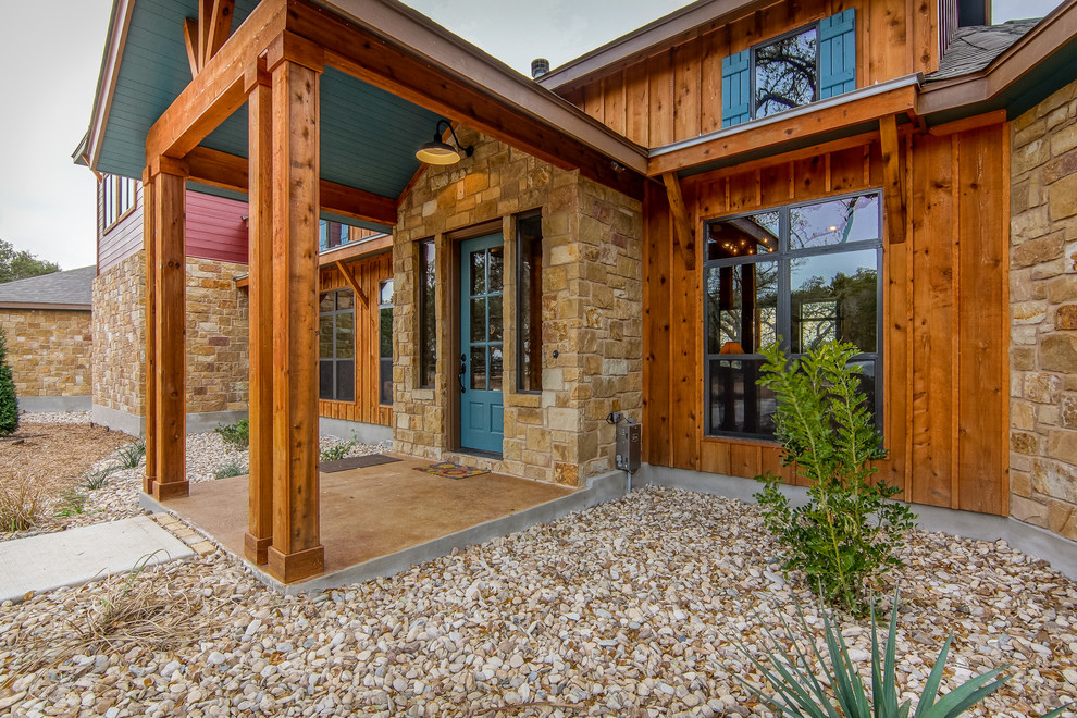 Mountain style entryway photo in Austin
