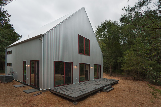 Rear exterior with deck eclectic-exterior