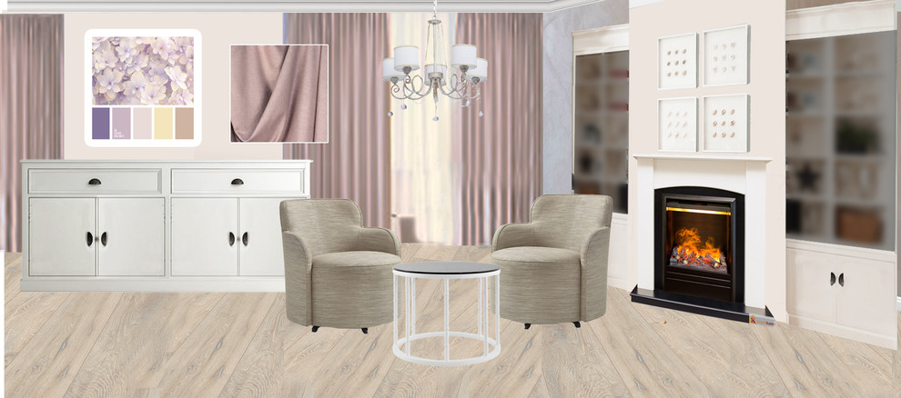 Эскизный проект гостиной в стиле неоклассика