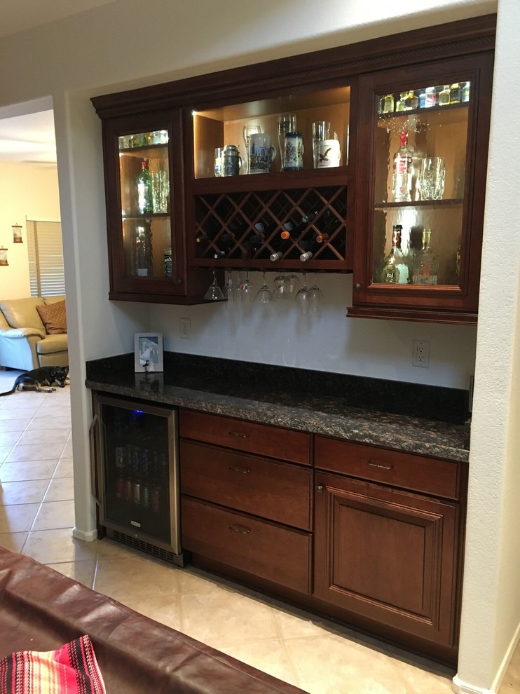 Inspiration for a transitional home bar remodel in Phoenix