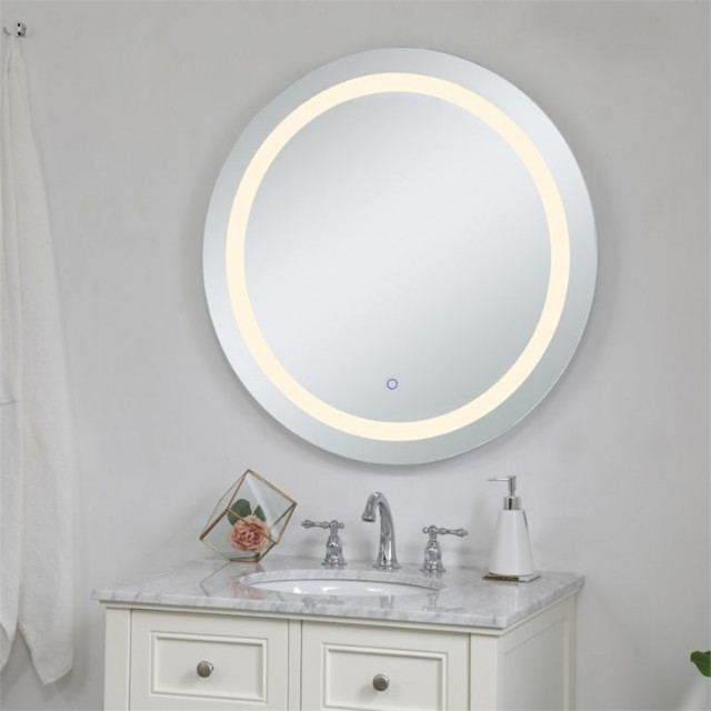 Elegant Decor Helios 30" x 18" Hardwired LED Bathroom Mirror with Touch ...
