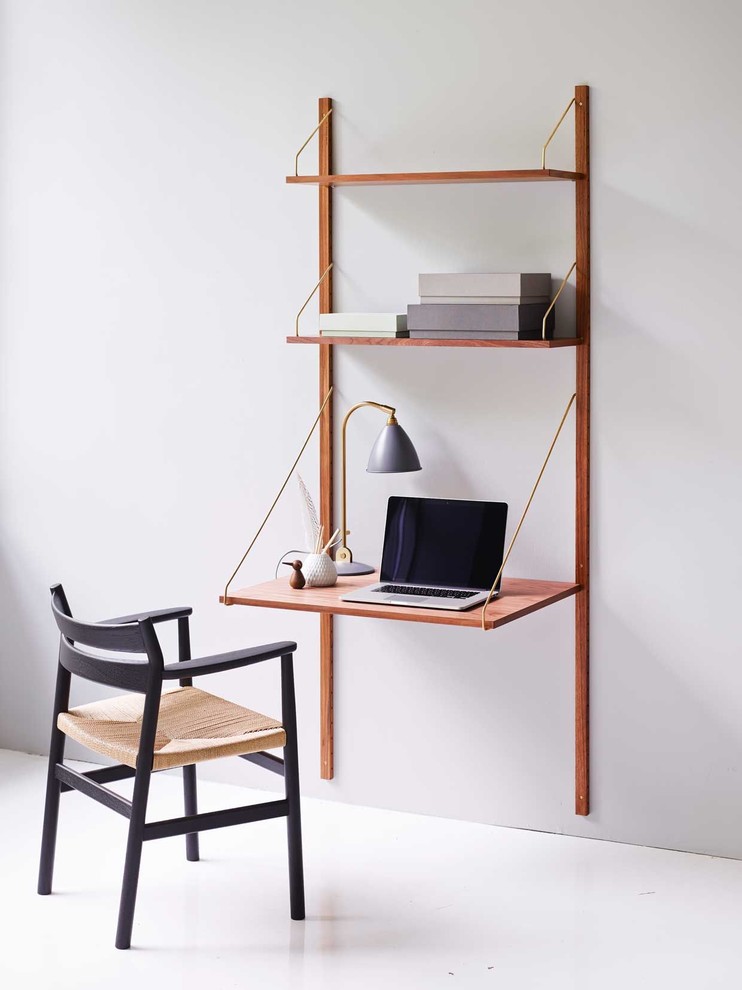 This is an example of a small scandinavian home office.