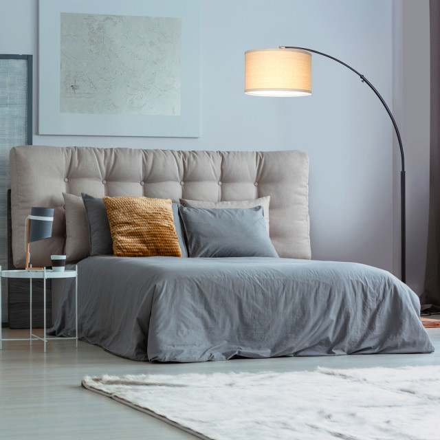 Brightech Logan - Contemporary Arc Floor Lamp w. Marble Base ...
