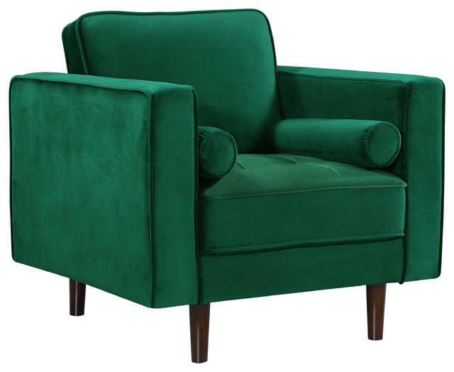 Noelle Velvet Accent Chair Emerald Midcentury Armchairs And Noelle Velvet Accent Chair Green