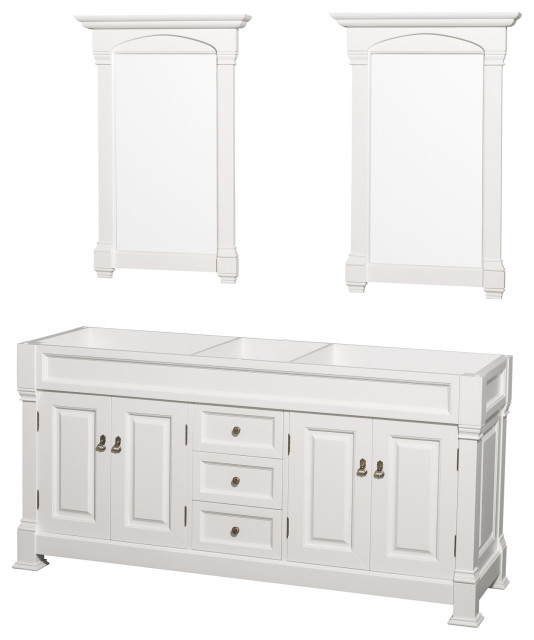 Andover 72 Double Bathroom Vanity In White No Top Sink Traditional Vanities And Consoles By Luxvanity - 72 White Vanity No Top Andover 72 Double Bathroom Vanity In White No Top Sink Traditional Vanities And Consoles By Luxvanity - 72 White Vanity No Top