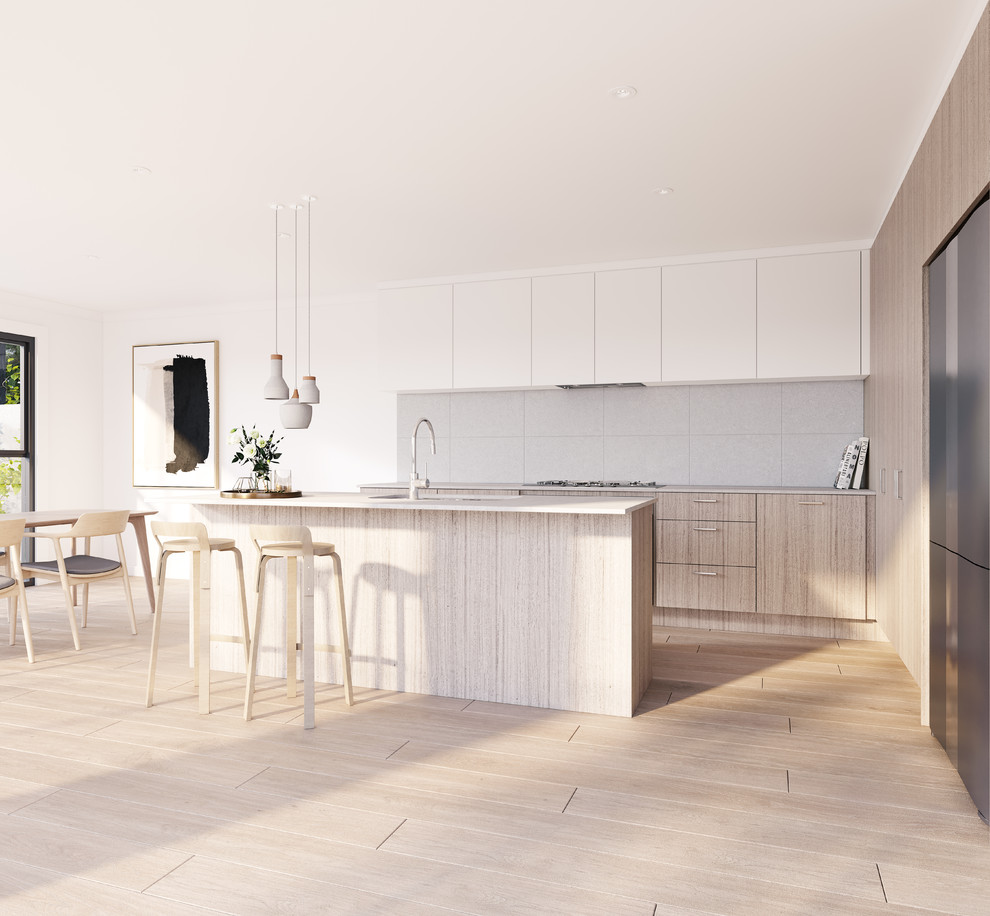 This is an example of a scandinavian kitchen in Melbourne.