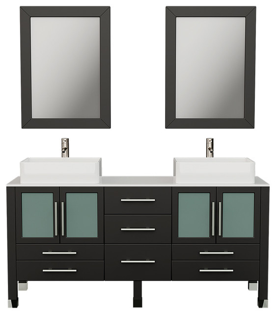 Moniteau 63 Espresso Double Sink Vanity Set Contemporary Bathroom Vanities And Consoles By The Tub Connection - Espresso Double Vanity Mirrors Moniteau 63 Espresso Double Sink Vanity Set Contemporary Bathroom Vanities And Consoles By The Tub Connection - Espresso Double Vanity Mirrors