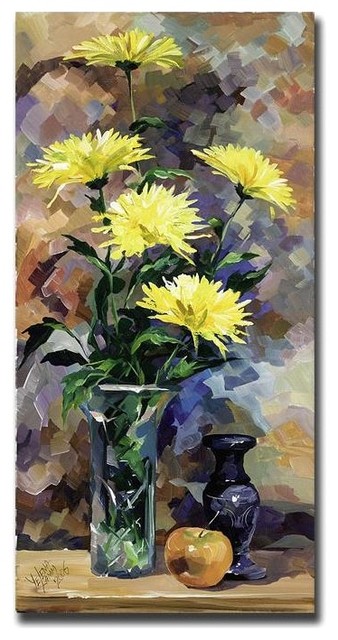 Giclee 18x24 Canvas Art-Still Life in Yellow by Yelena Lamm