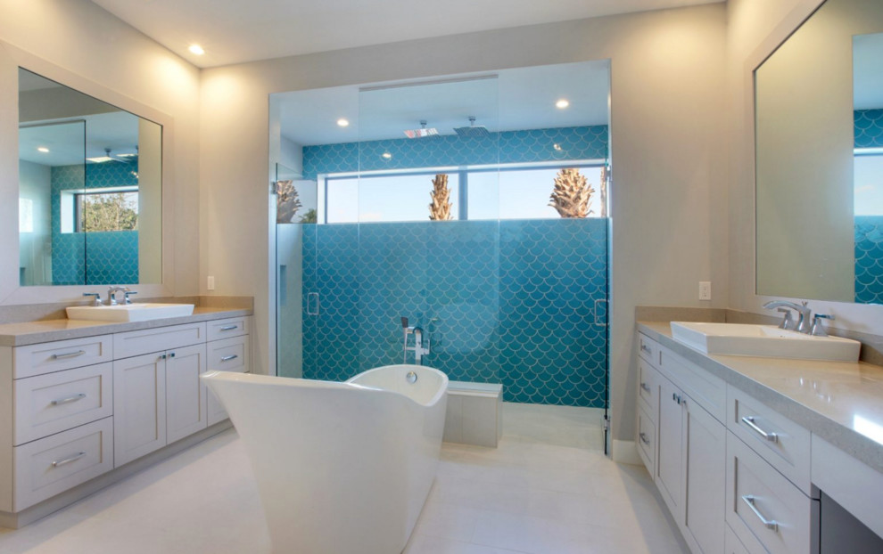 Caribbean Blue Bathroom Vanity