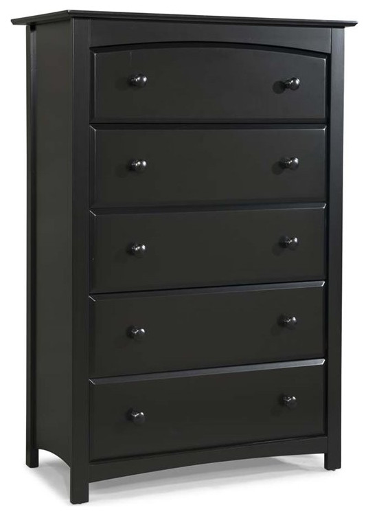 Stork Craft Kenton 5 Drawer Universal Dresser in White Transitional Kids Dressers And