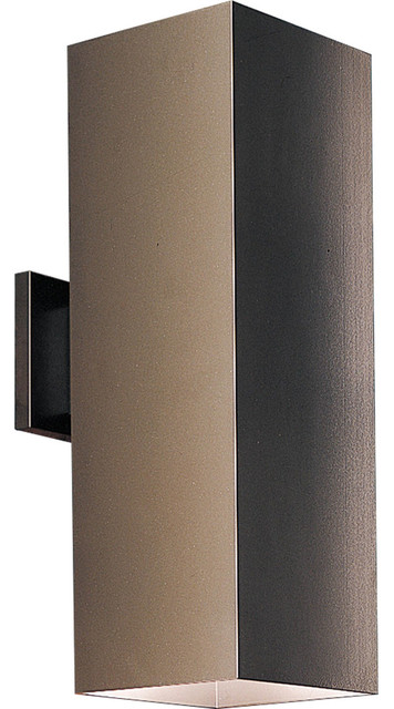 Progress Outdoor Lighting Wall Mount Light Fixture Antique Bronze Progress Square 2 Light 6 Up Down Outdoor Wall Bracket