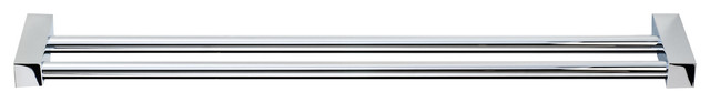 Brass Double Towel Bar Rail Holder, Polished Chrome, 23.6"
