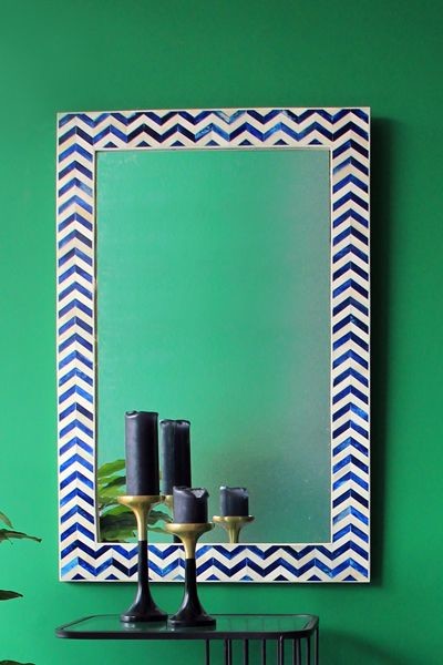 Blue Wall Mirror chevron indigo bone wall mirror Blue Wall Mirror chevron indigo bone wall mirror