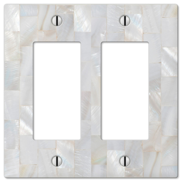 Shop Houzz | AmerTac Pearl Capiz 2-Rocker Wall Plate - Switch ... - Pearl Capiz 2-Rocker Wall Plate beach-style-switch-plates-and