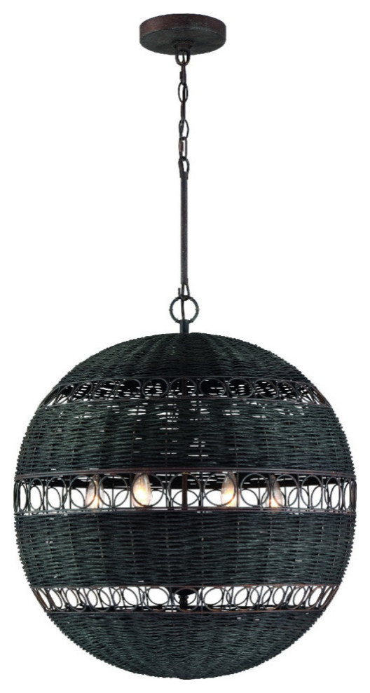 Crystorama Remy 6-Light Chandelier REM-A5036-FB, Forged Bronze